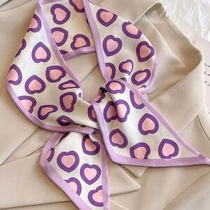Heart Patterned Silk Scarf